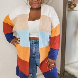 Color lock Cardigan- SHEIN